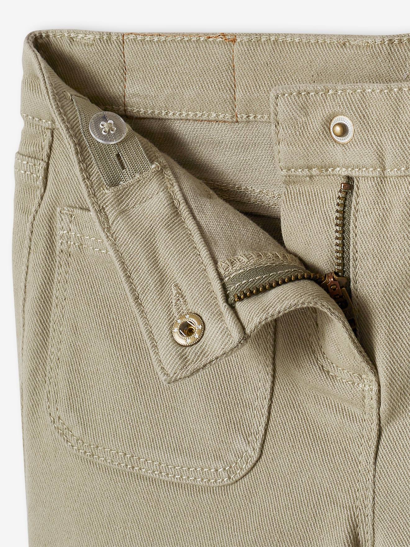 Short brodé fleurs irisée fille lichen