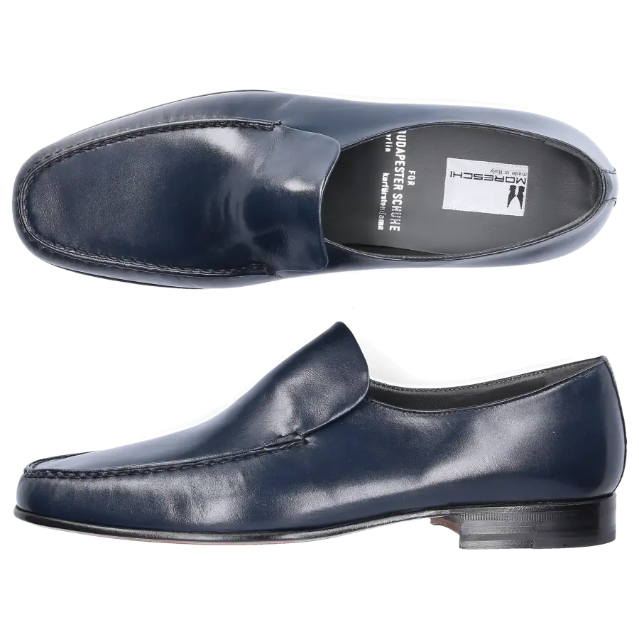 Moreschi - Slipper Kalbsleder - blau