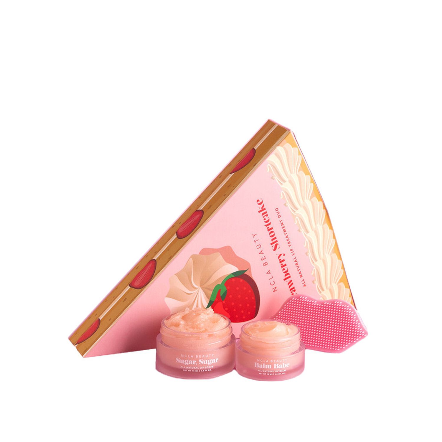 NCLA Beauty Strawberry ShortCake Baume 10 ml + scrub 15 ml + Exfoliant en silicone