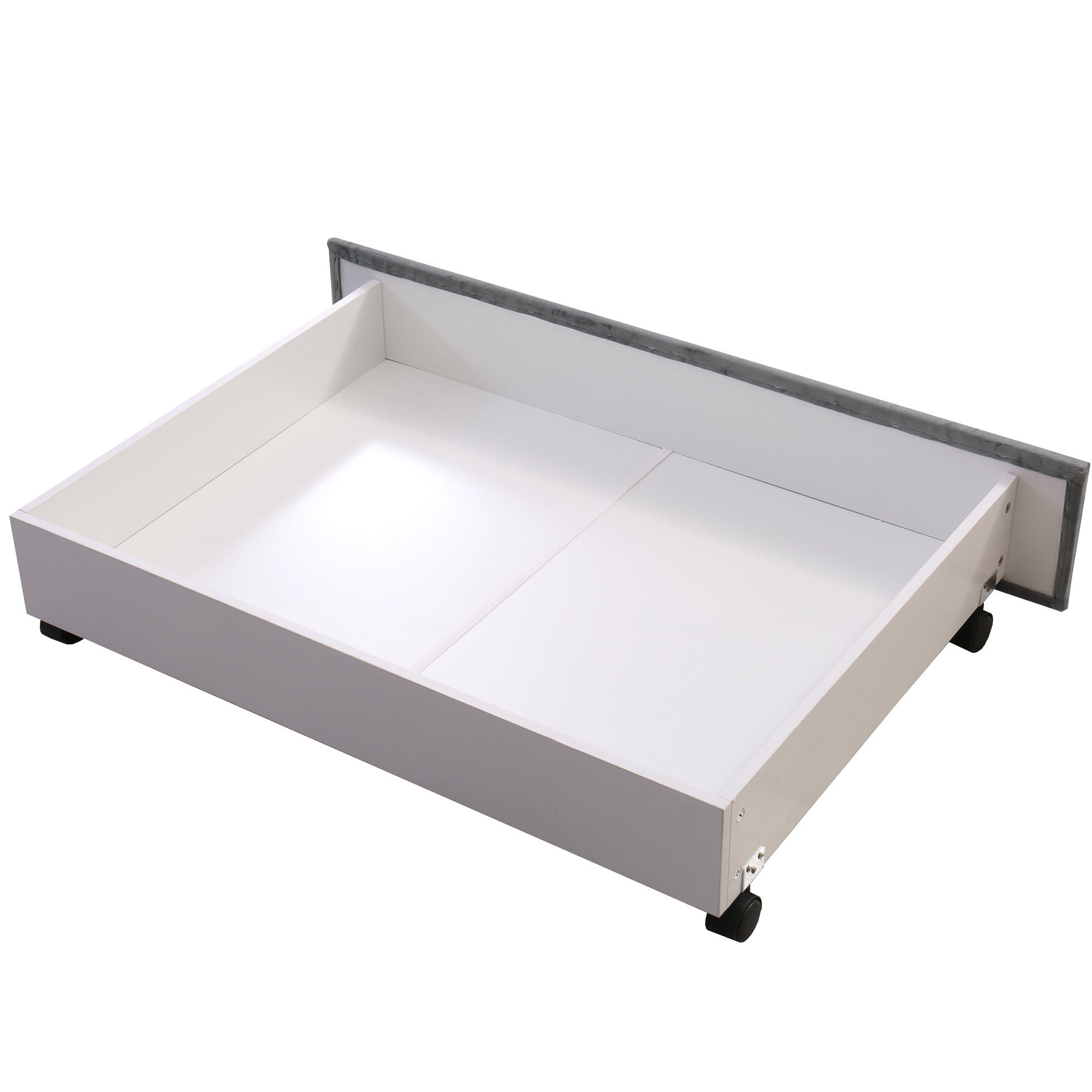 Flieks Polsterbett, Samt Stauraumbett mit 2 Schubladen 140x200cm