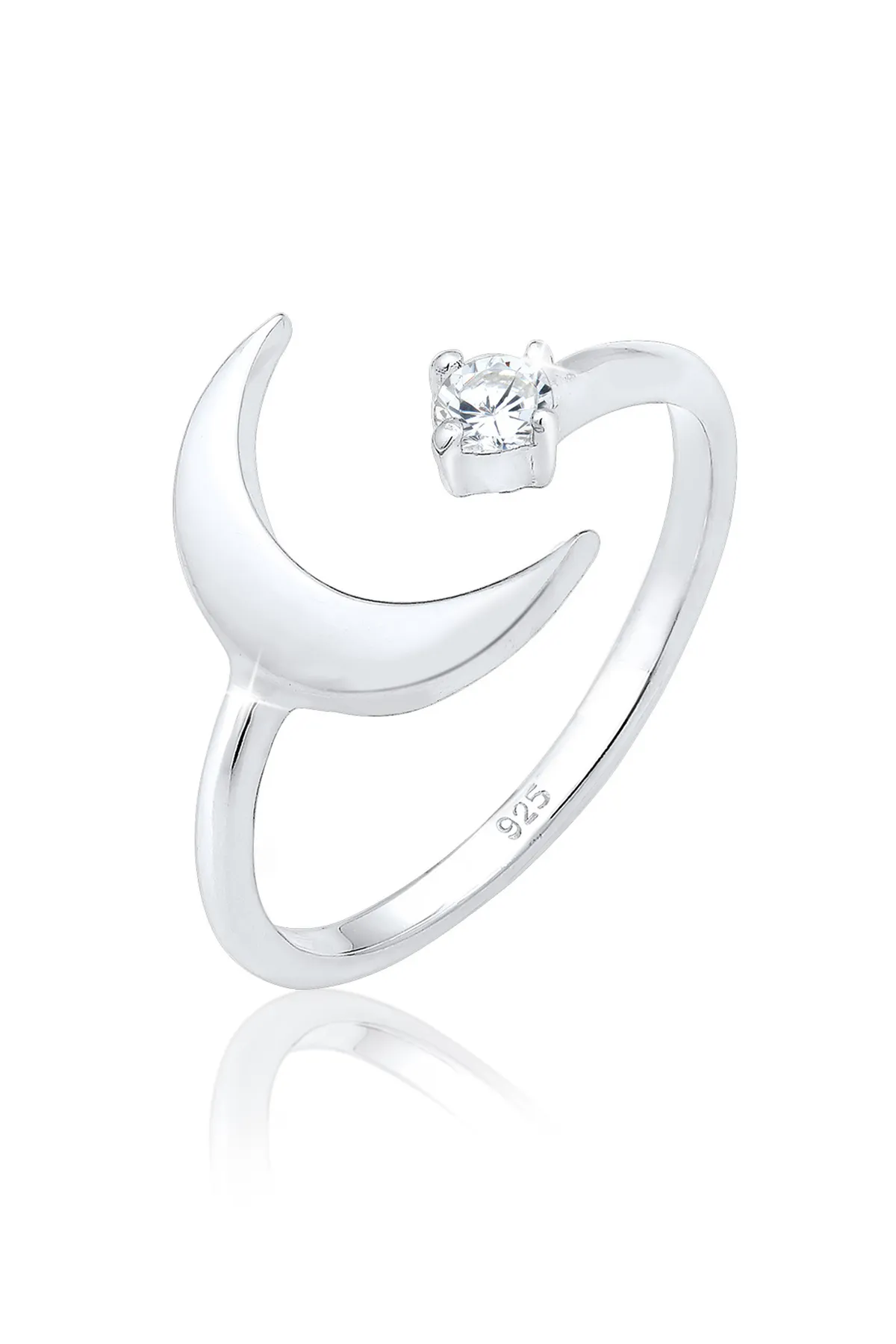 ELLI  Ring Halbmond Astro Offen Zirkonia 925 Sterling Silber