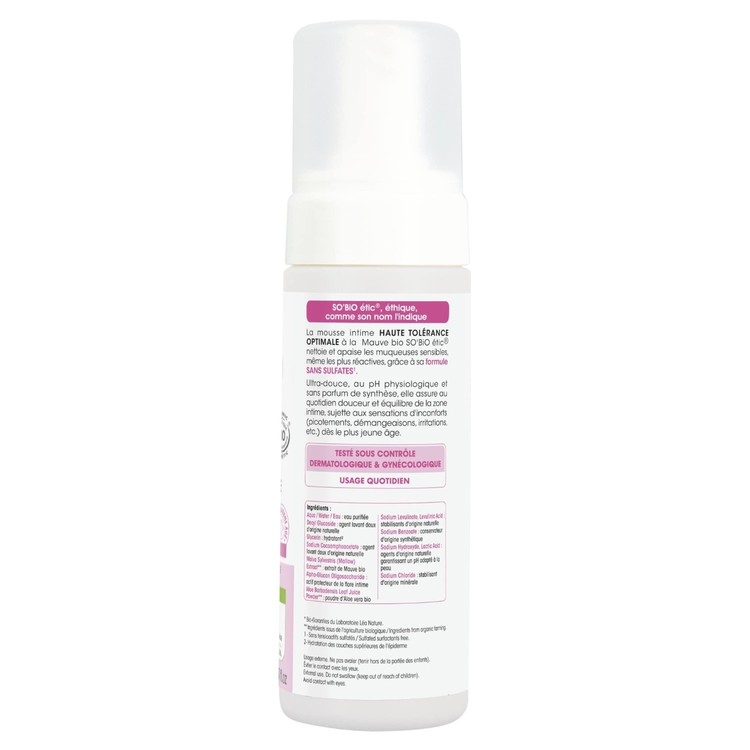 SO BiO étic Intimate Mousse, vysoká optimálna tolerancia, organická fialová, upokojuje