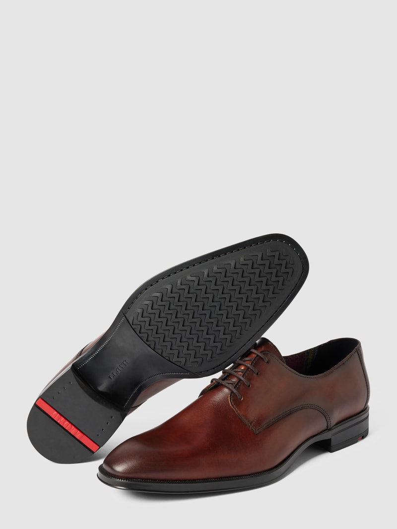 Halbschuhe aus echtem Leder Modell 'GIDEON' in mittelbraun