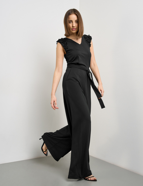 Eleganter Jumpsuit mit Chiffon-Blumen