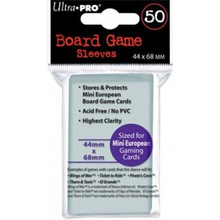 UP - Board Game Sleeves - Mini Euro Standard 44x68mm (50 Sleeves)