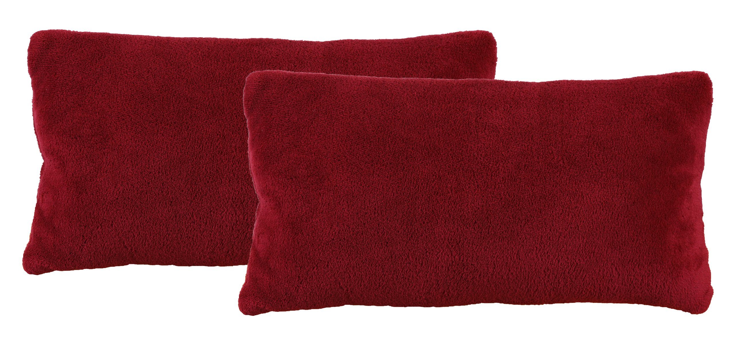 Betz Dekokissen 2 Stück Romania Coralldecke 140x190 cm oder 2 Stück Romania Kuschelkissen mit Füllung in verschiedenen Größen Farbe: dunkelrot