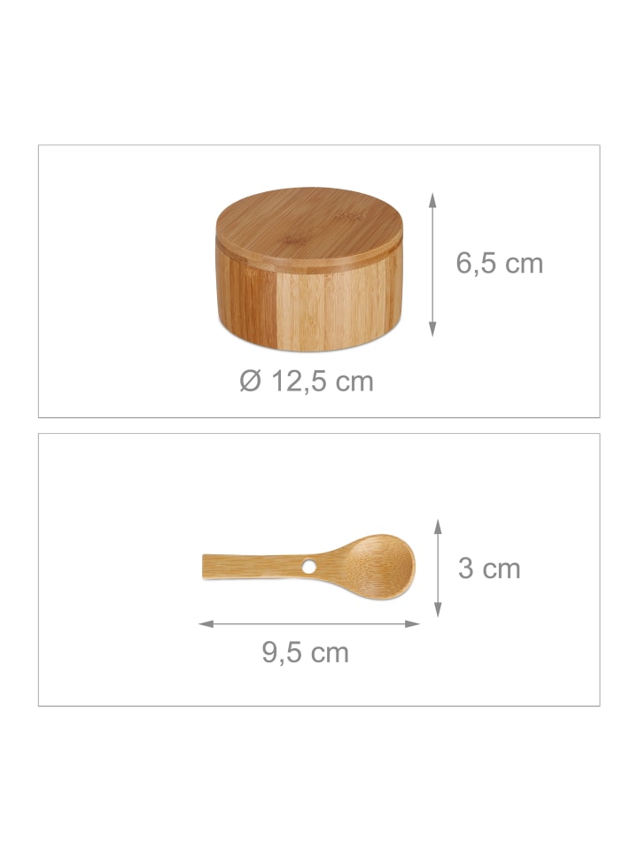 relaxdays Salzbehälter in Natur - (H)6,5 x Ø 12,5 cm günstig kaufen onesize