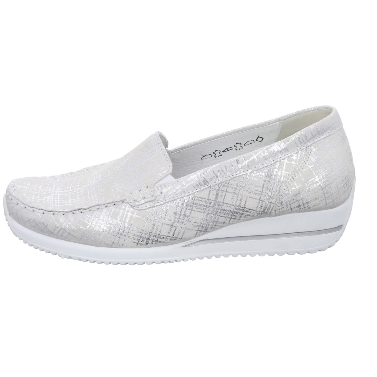 WALDLÄUFER Klassische Slipper weiss HIMONA
