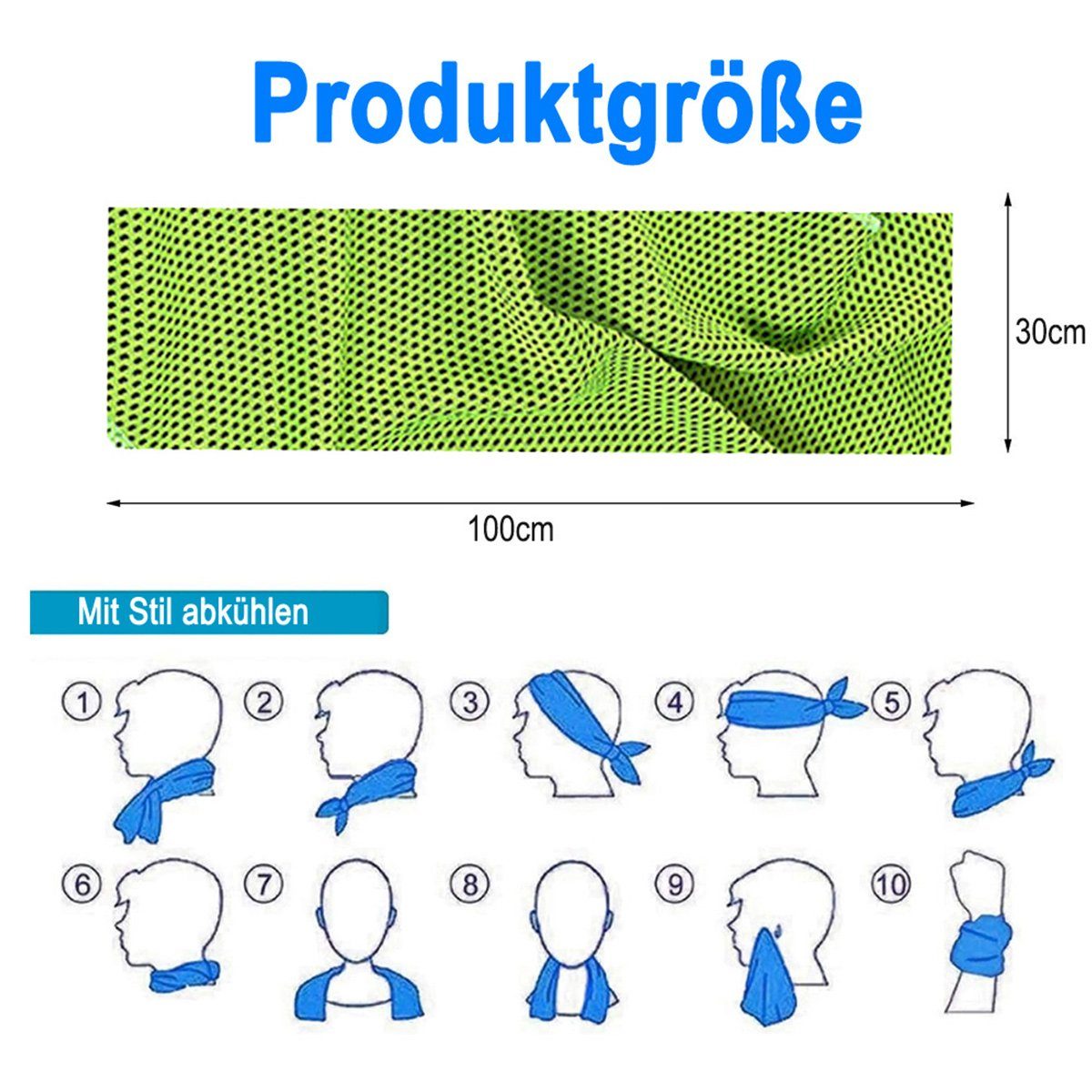 JedBesetzt Sporthandtuch Kühlendes Handtuch perfekt als Mikrofaser Sporthandtuch oder Kühltuch
