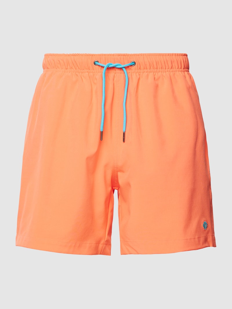 Badehose mit Reißverschlusstasche in koralle