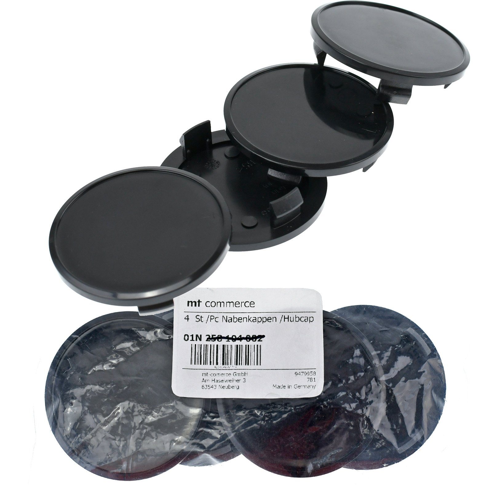 RKC Radkappe 4X 65,8mm Nabenkappen Radnaben Kappen Schwarz Flach für VW BEETLE EOS