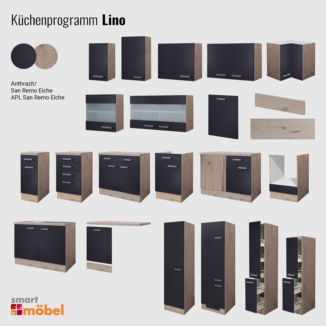 Flex-Well Arbeitsplatte - 150 x 60 x 3,8 cm - San Remo Eiche – Rodello/Lino