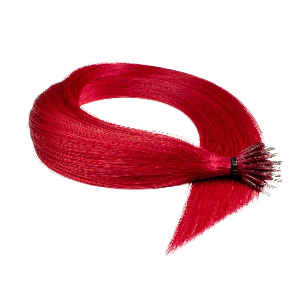 hair2heart Extensions à froid Nanoring Premium cheveux naturels #rouge 0.5g extensions