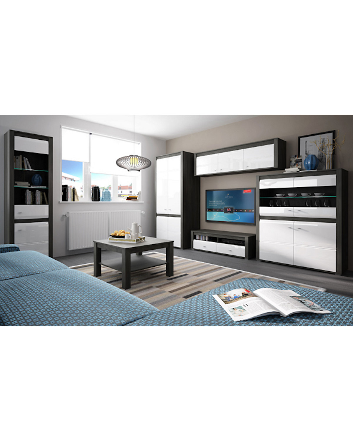 Schrankaufsatz Sevilla Hängeschrank 129cm 3-türig