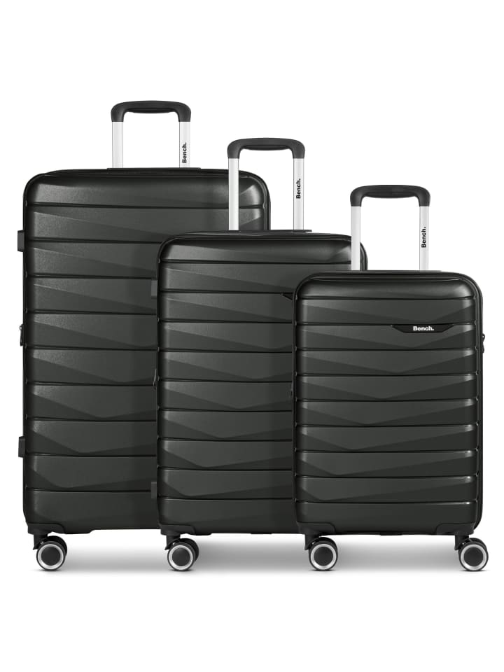 Bench Paris 4 Rollen Kofferset 3-teilig mit Dehnfalte in black günstig kaufen onesize