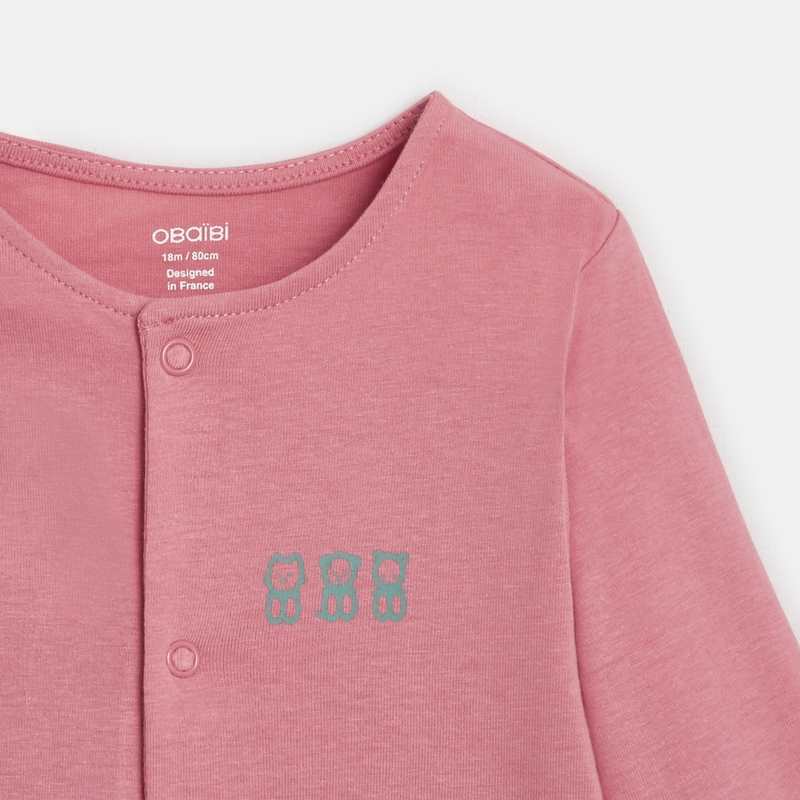 Dors-bien jersey de coton cerises (lot de 3) rose naissance