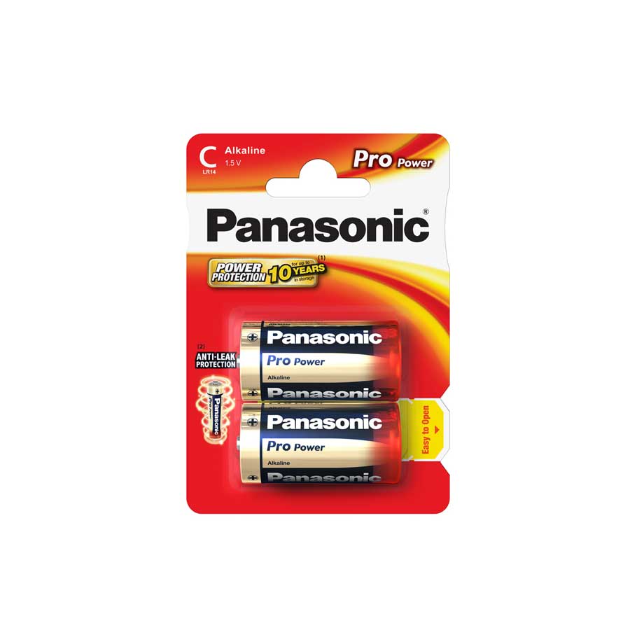 Panasonic Pro Power Alkali Baby Batterie C LR14PPG/2BP, 1,5 V, 2 Stück - ATU