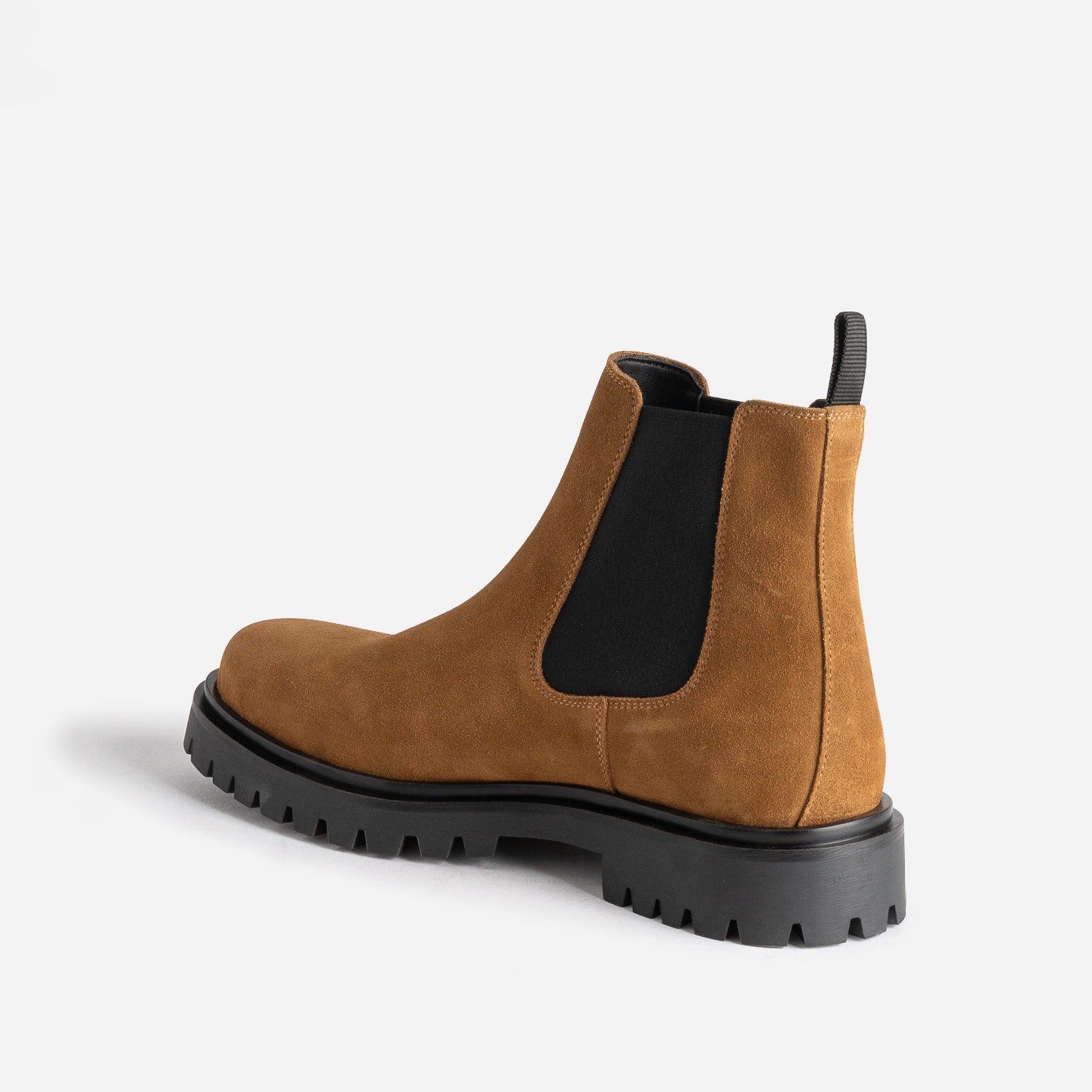 Chelsea boots beige foncé en cuir velours