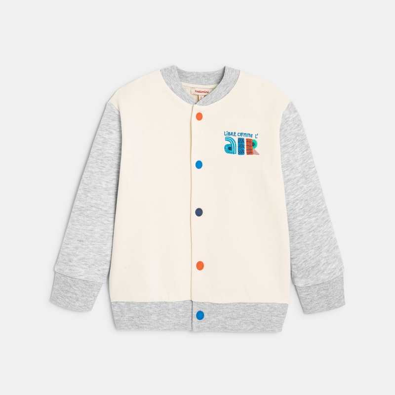 Gilet bébé garçon molleton broderie bouclette gris Catimini