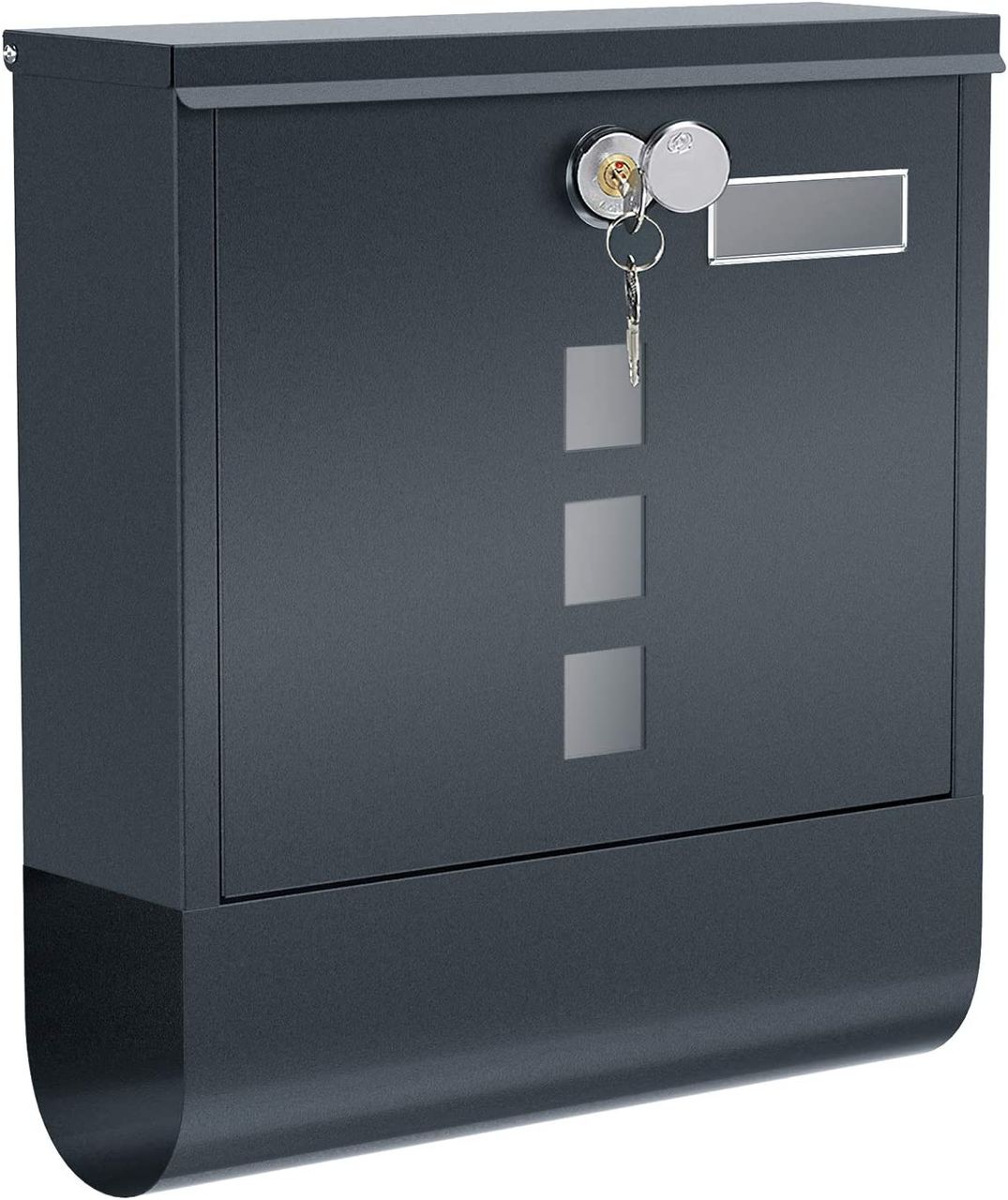 Songmics Briefkasten, 30.8x10x33.8cm, grau