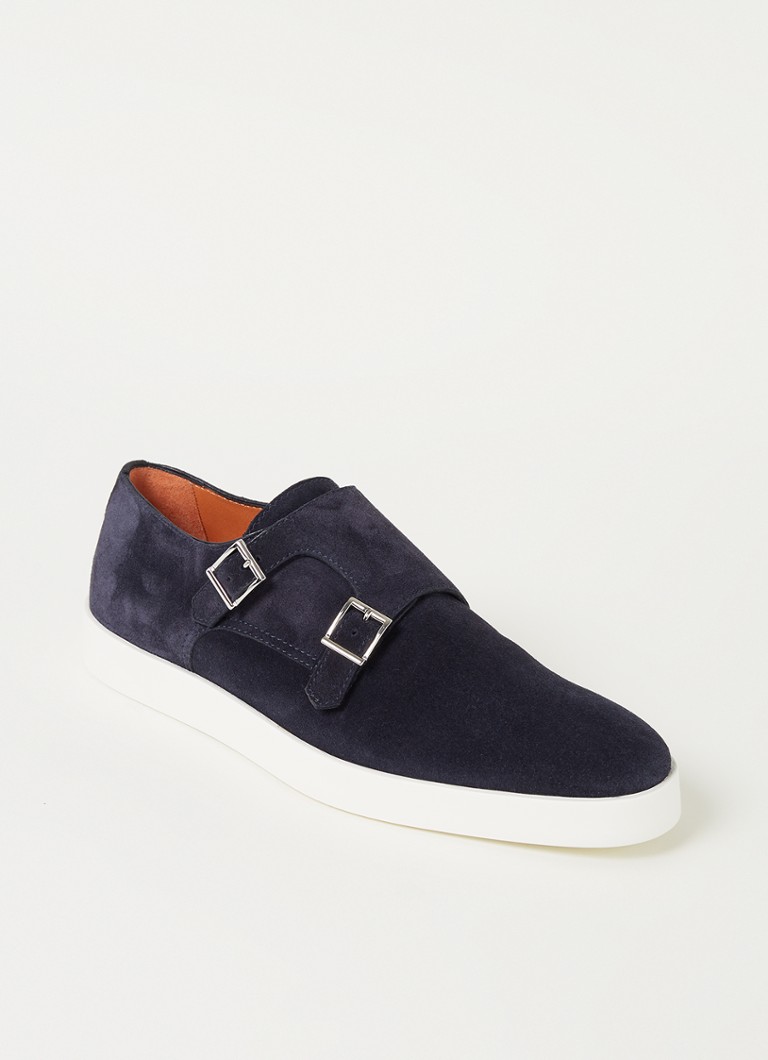 Santoni Atlantis suede buckle shoe