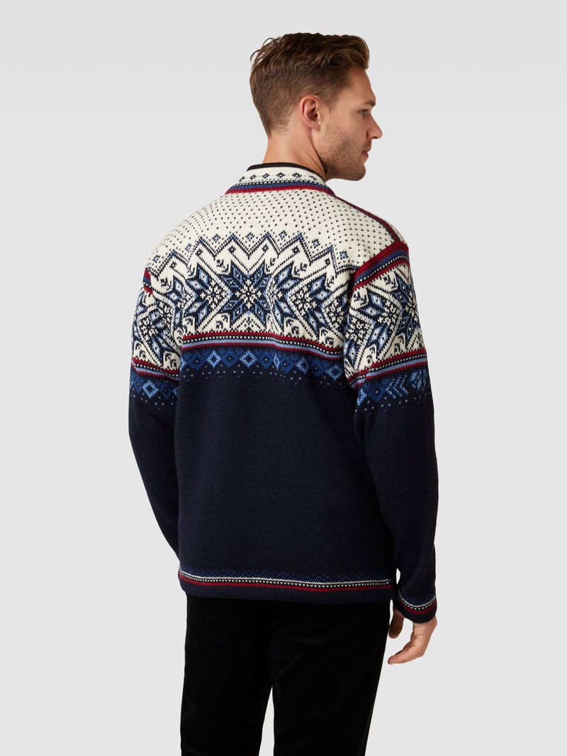 Strickpullover mit kurzem Reißverschluss Modell 'Vail' in marineblau