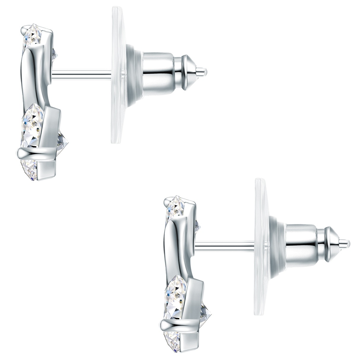Ohrstecker Metall-Legierung Zirkonia in Silber