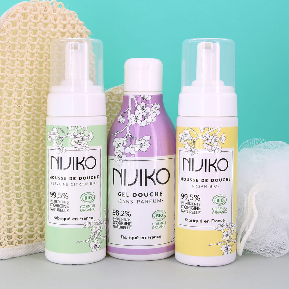 nijiko Mousse de Douche Bio à l'Argan Gel douche