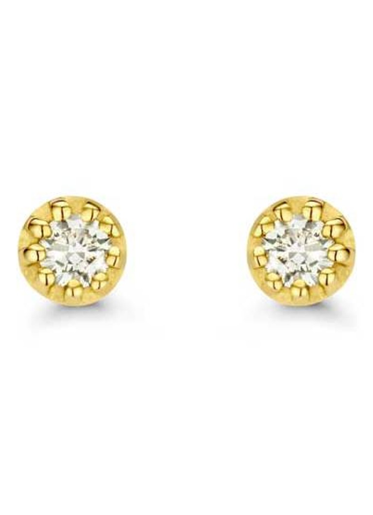 Diamond Point Yellow gold earrings 0.06 ct diamond Joy