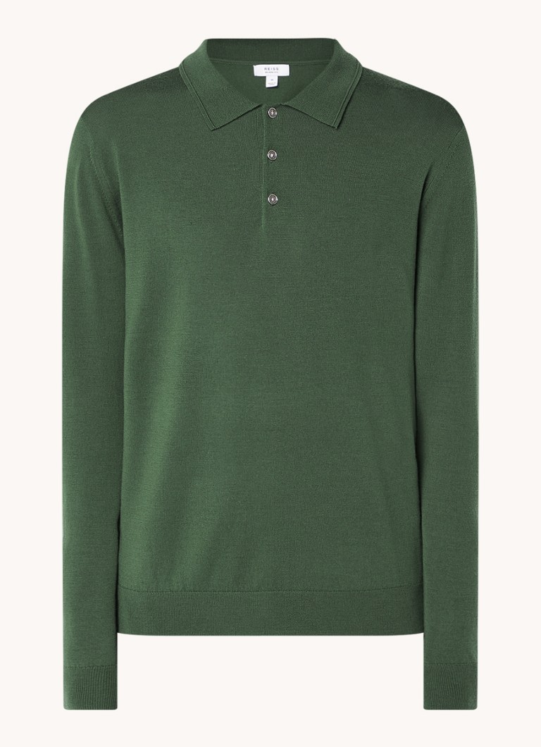 Reiss Trafford fino pletena vunena polo majica regularnog kroja