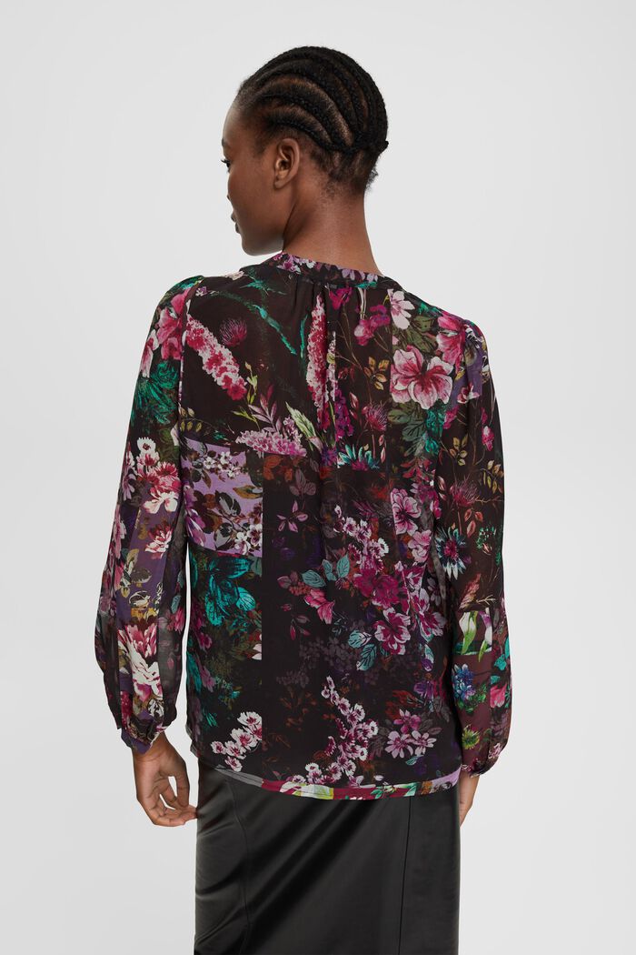 Recycelt: Chiffonbluse mit Muster