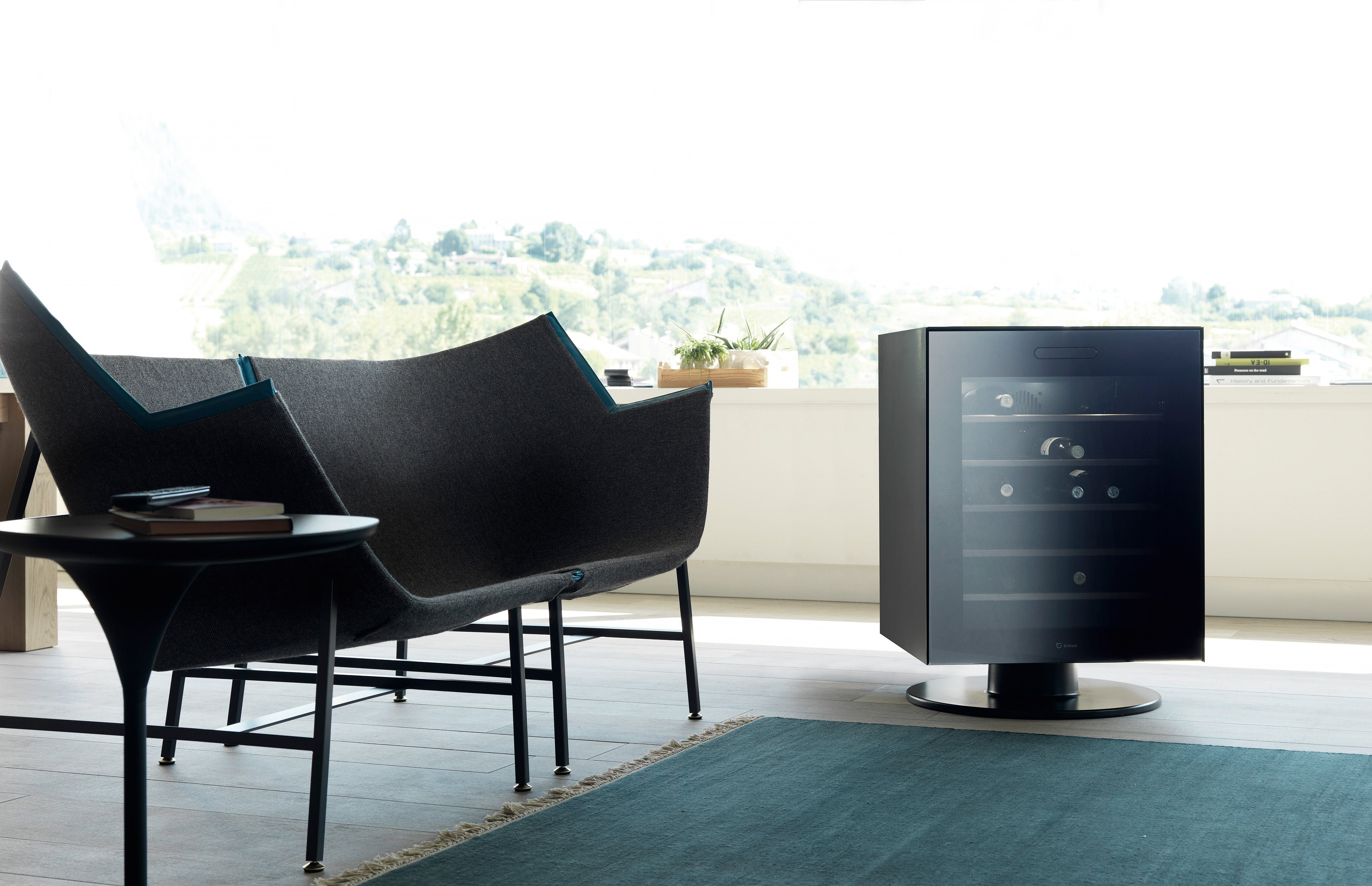 IRINOX Home Weinkühlschrank Vinoteca, für 46 Standardflaschen á 0,75l,Elektronisches Display im Innenraum, Türe aus gehärtetem Glas mit UV-Schutz-Beschichtung