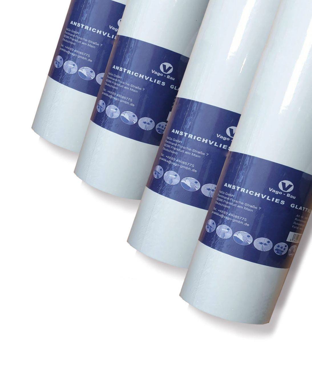 Vago-Tools Glattvlies Malervlies Anstrichvlies 25 x 0,75m 150g/m² Tapete 4 Rollen