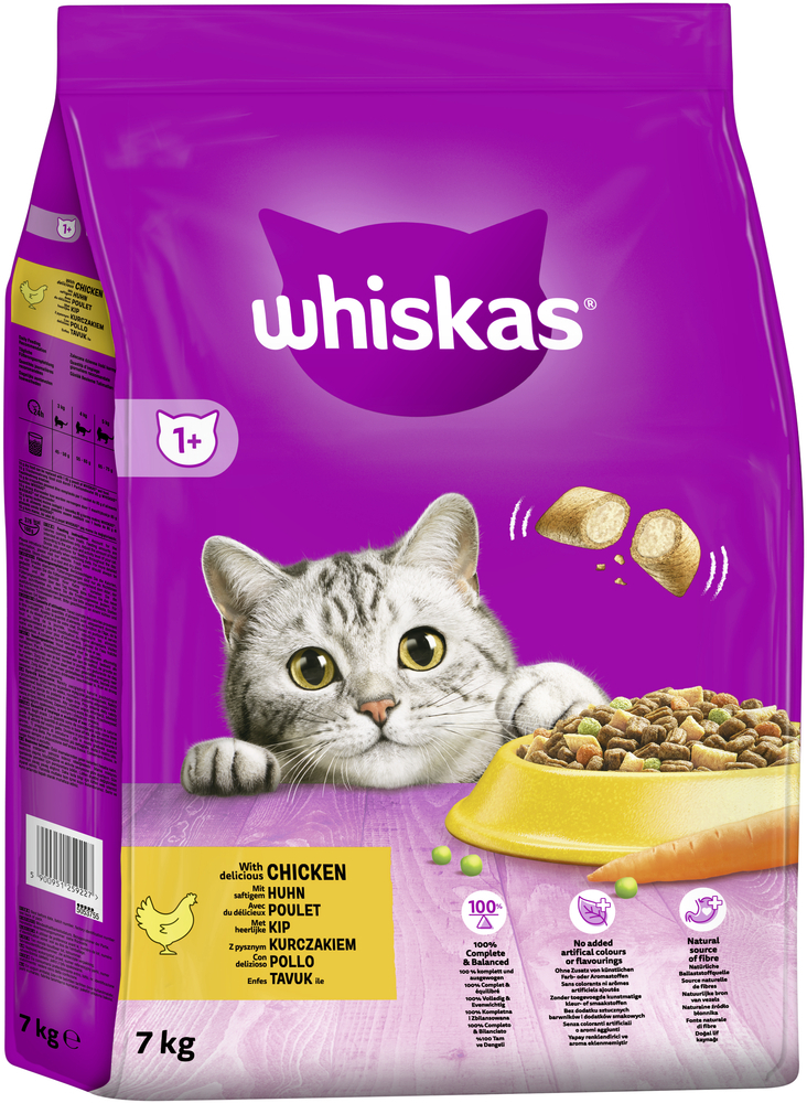 Whiskas Trockenfutter Whiskas 1+ Adult Huhn 7 kg