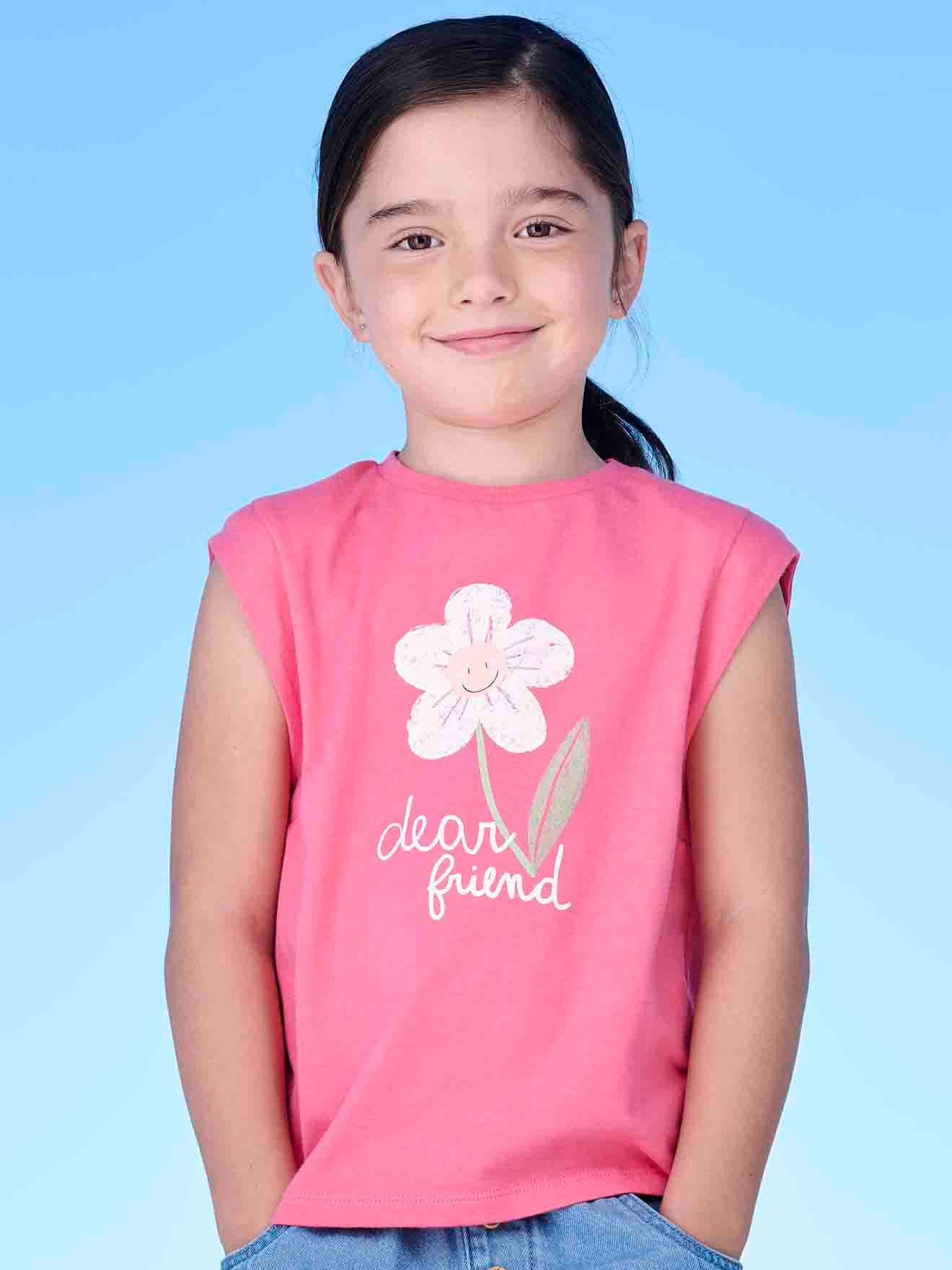 Vertbaudet Mädchen T-Shirt, Paradiesvogel Oeko-Tex - bonbon rosa