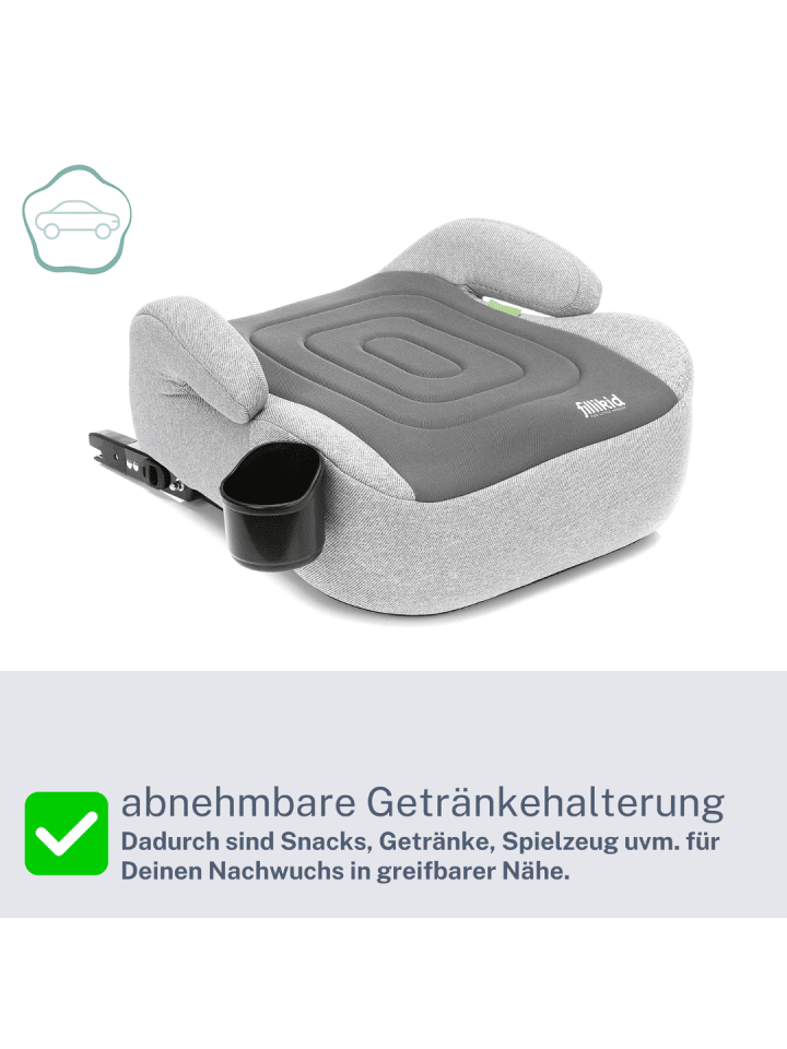fillikid Sitzerhöhung Auto Isofix i-size Exklusiv in Dunkelgrau-Grau günstig kaufen 42 x 42 cm