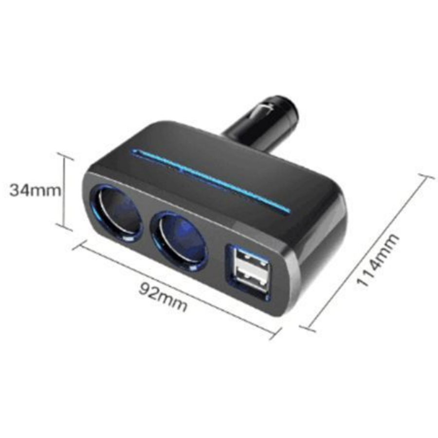 Doppelverlängerungskabel für die Zigarettenanzünderbuchse, 5A, mit 2x USB-Port, von Norauto, 1 Stück - ATU