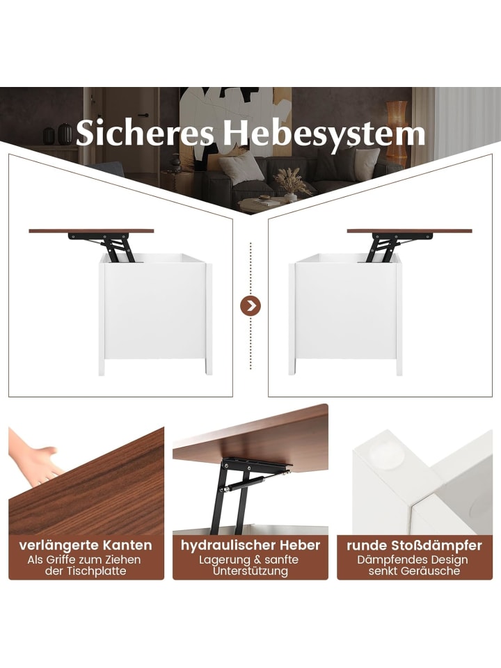 COSTWAY Couchtisch in Beige günstig kaufen onesize