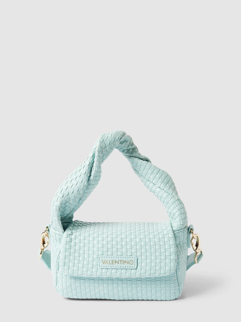 Handtasche in Flecht-Optik in hellblau
