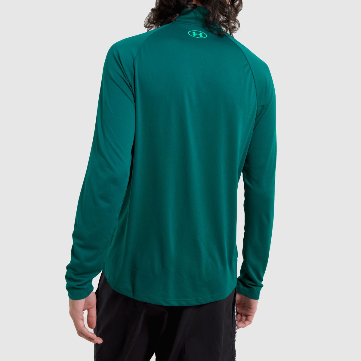 Under Armour – Mörkgrönt tech 2.0-tröja med halv dragkedja och långa ärmar