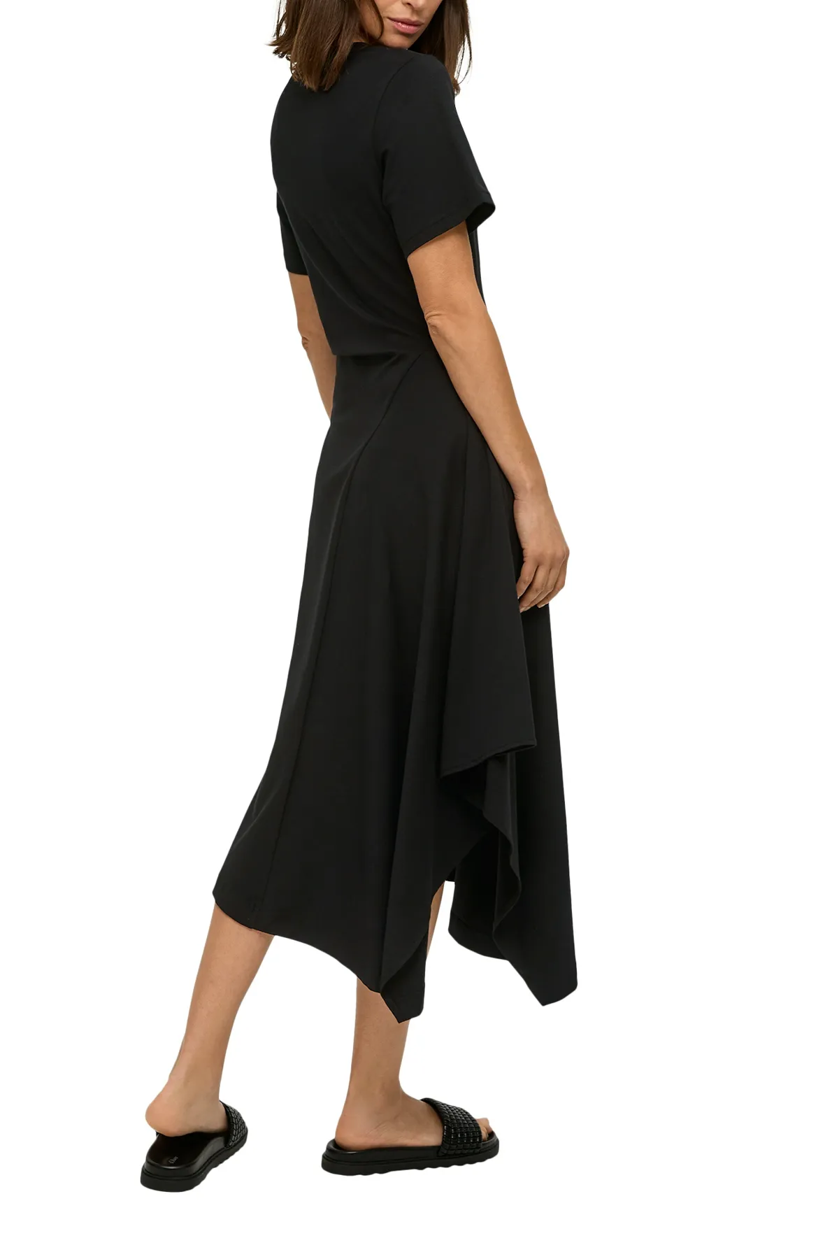 s.Oliver  Kleid, Maxi, mit ausgestelltem Saum, Rundhalsausschnitt