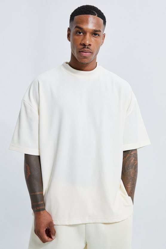 Geripptes Oversize Ottoman T-Shirt