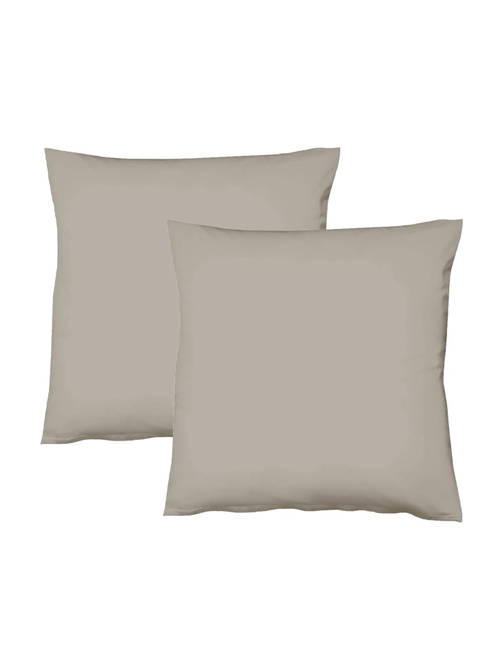 JACK 2er Set Renforcé Kissenhülle Kissenbezug in Taupe günstig kaufen