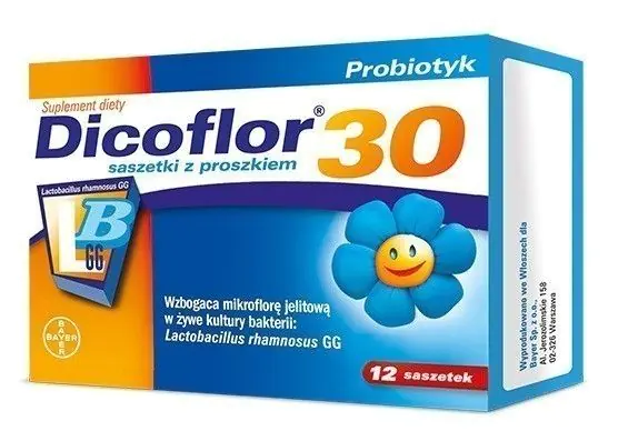 Dicoflor 30 Junior, Probiotika til børn fra 3 år og voksne, Skovfrugtsmag, Pulverbreve uden drikkevand