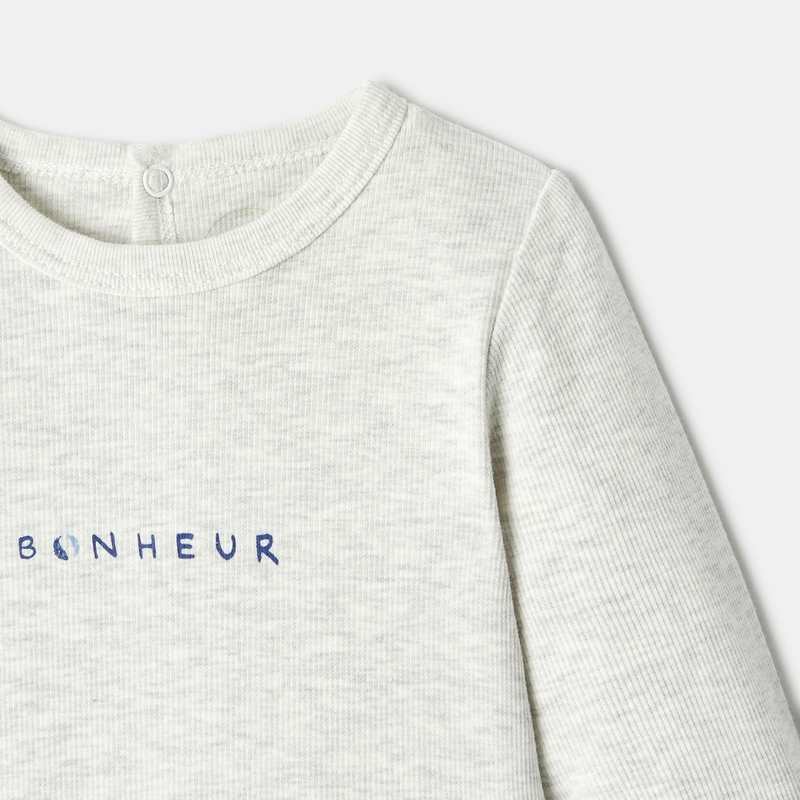 Dors-bien à manches longues en coton blanc mixte Absorba