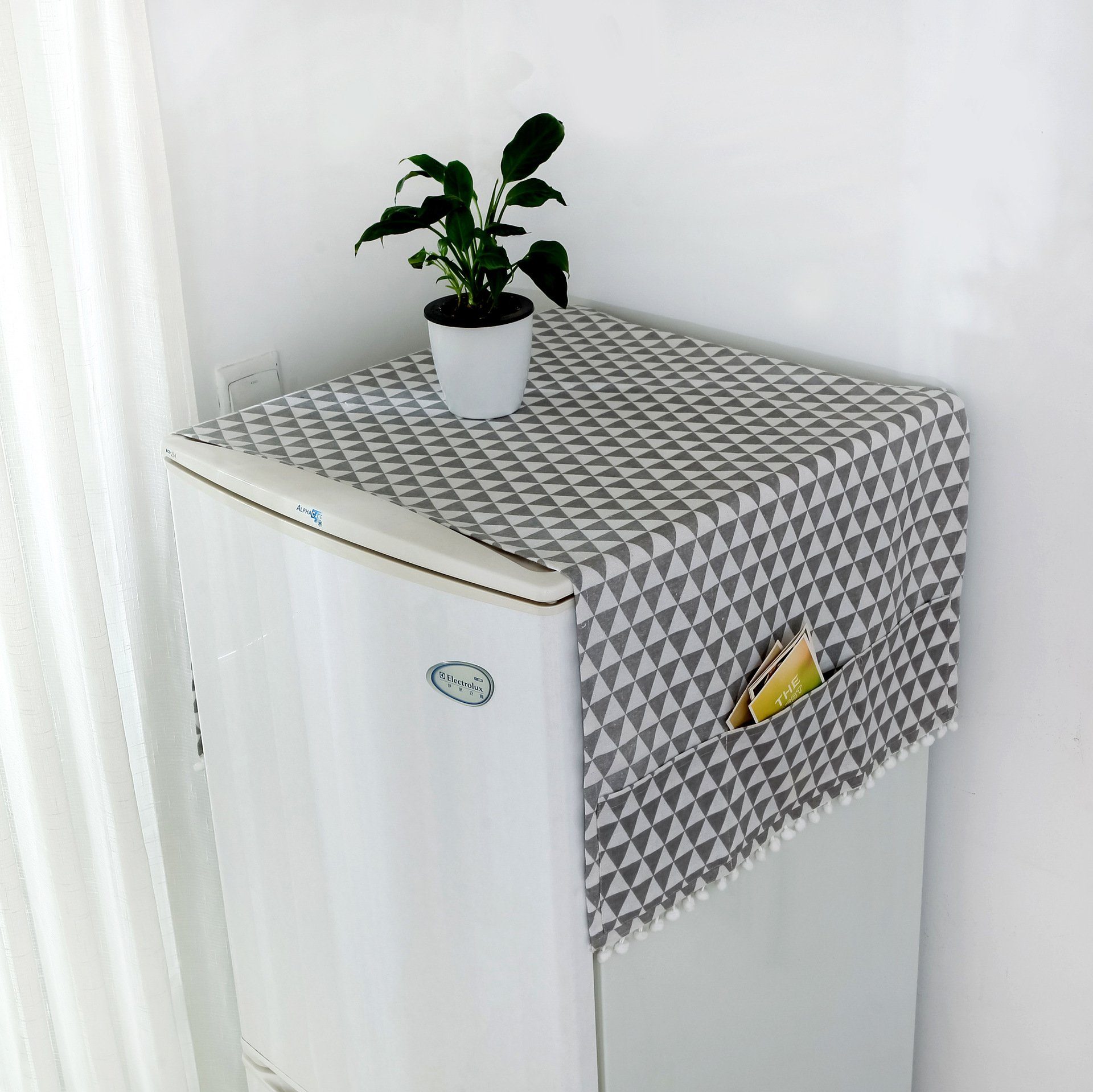 FELIXLEO Wäschespinne-Schutzhülle Waschmschine Abdeckung Staubschutz 55x130cm Grau 2Pcs