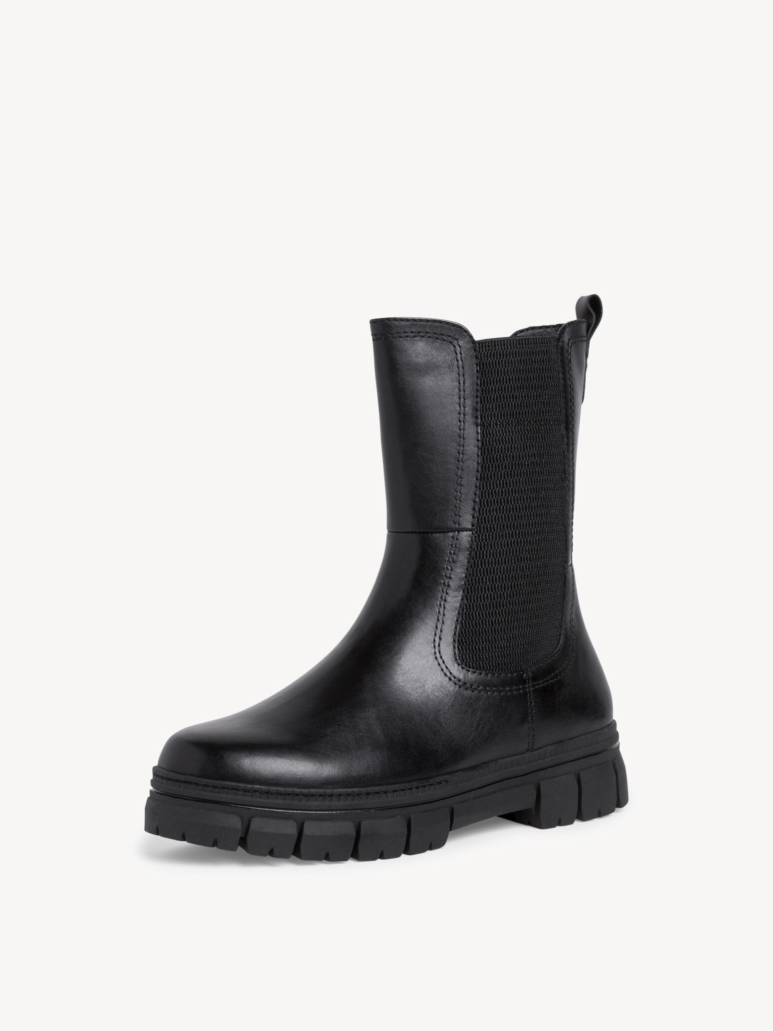Bottine Chelsea en cuir - noir