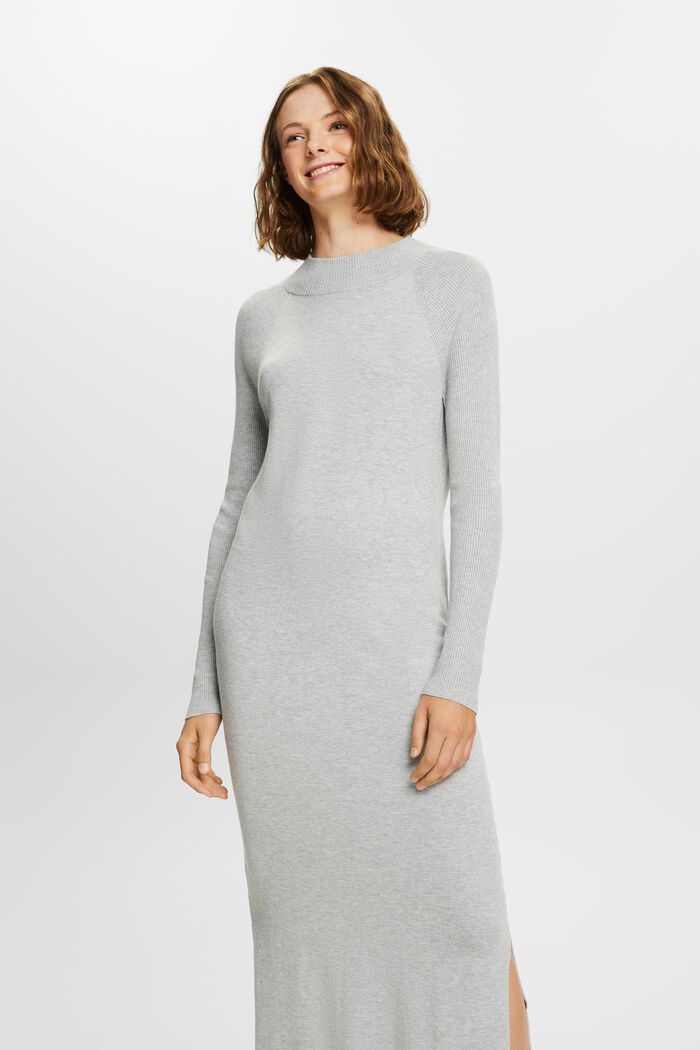 Midi-Strickkleid mit Stehkragen