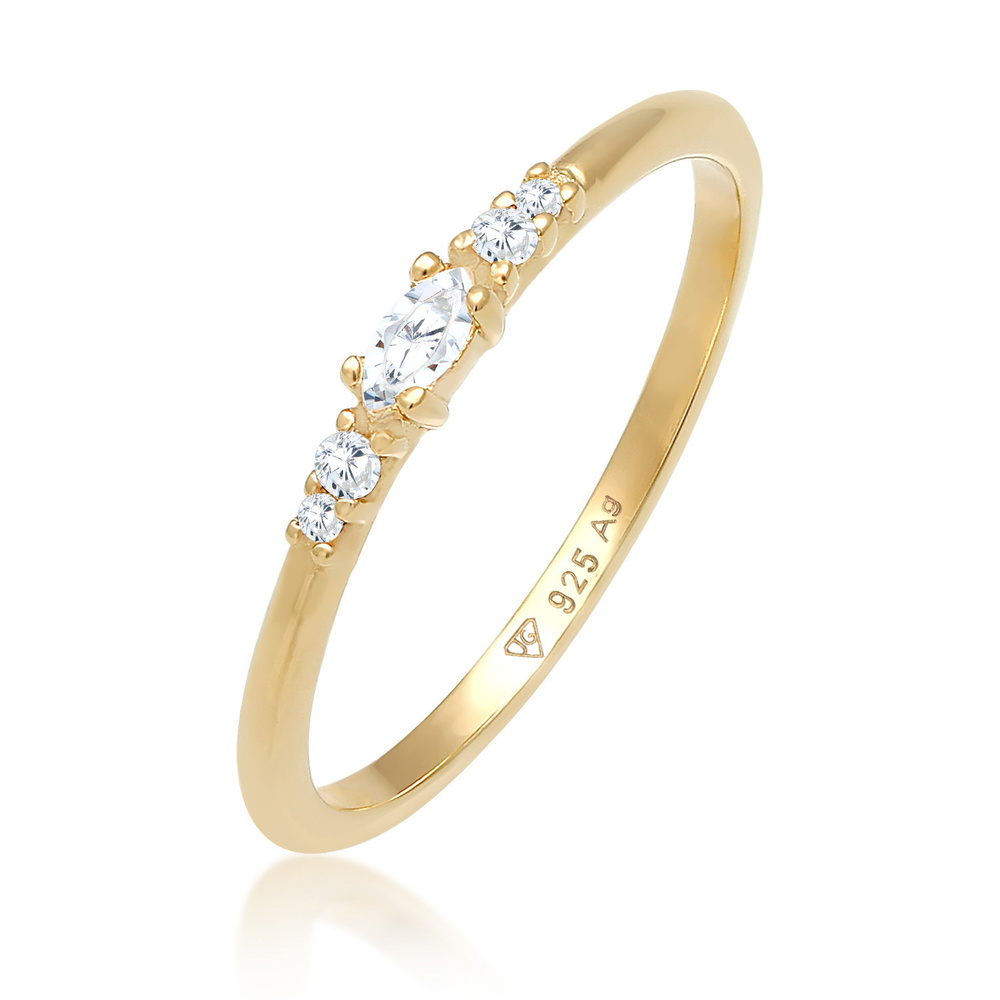 Elli Elli Bague Femmes Marquise Élégante Fiançailles avec Cristaux de Zirconium en Arg Bague