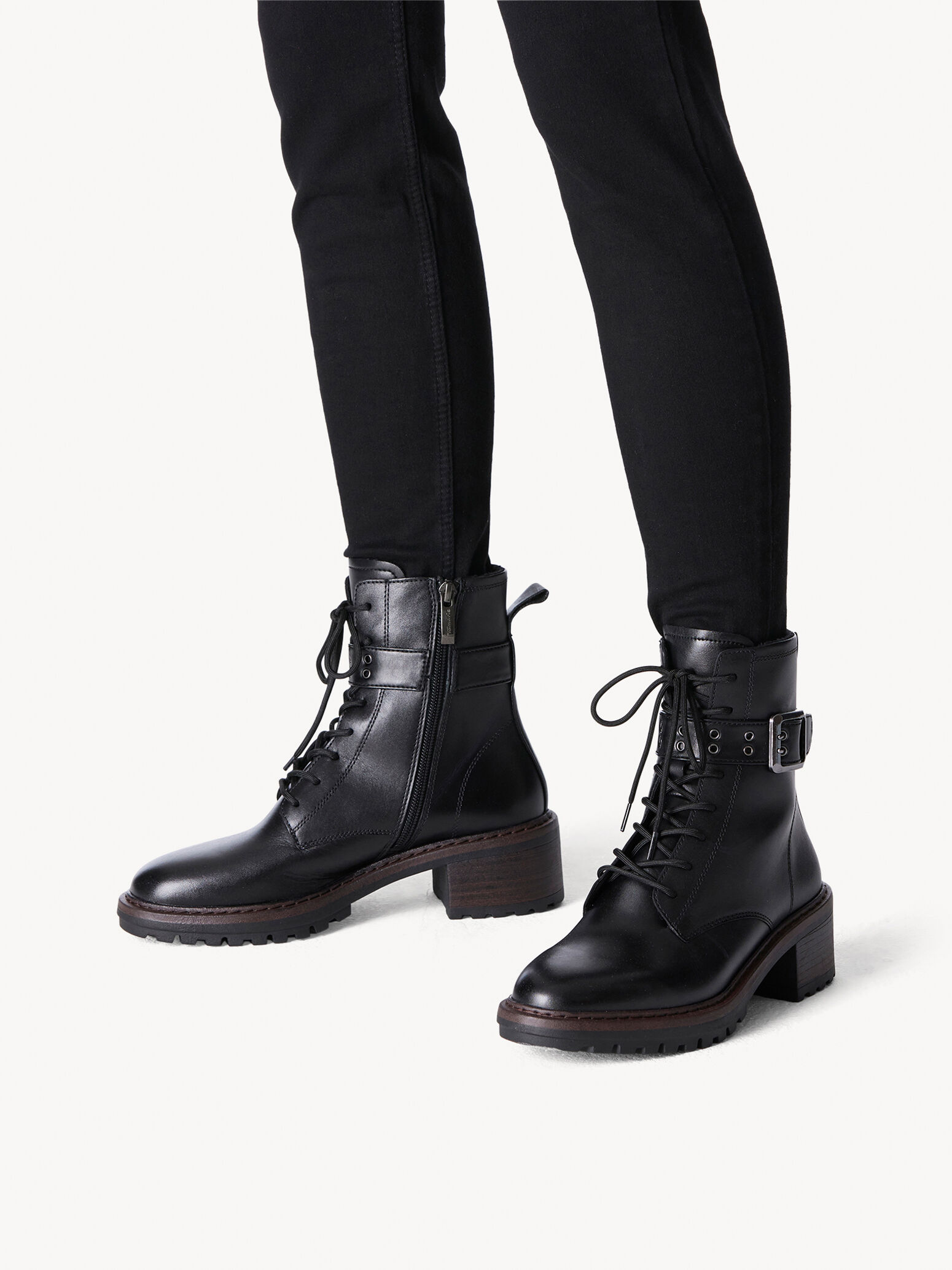 Bottine en cuir - noir
